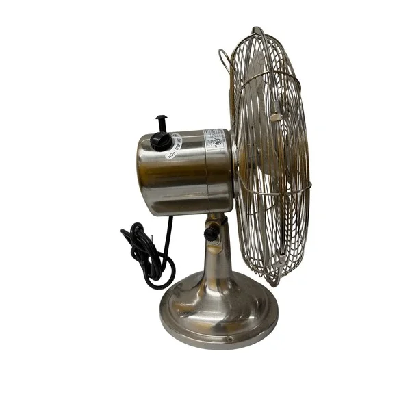 Aloha Breeze 46016 Vintage Style Table Fan Brushed Nickel Oscillating 3 Spd - Picture 4 of 8